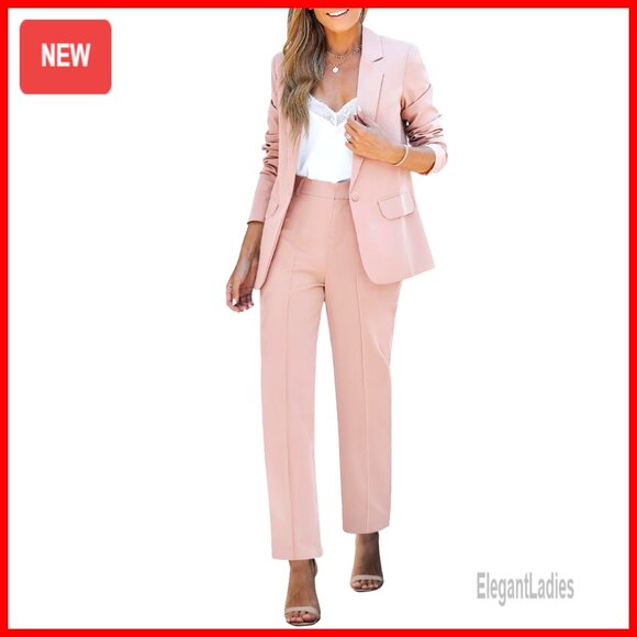 Professional Blazer Pantsuit Set Business Casual Work Office Outfit